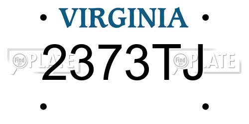 2373TJ Virginia License Plate