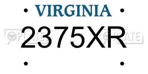 2375XR Virginia License Plate