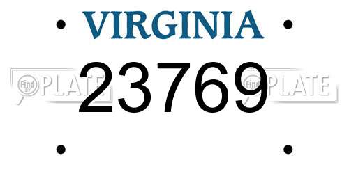 23769 Virginia License Plate