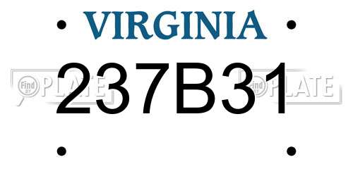 237B31 Virginia License Plate