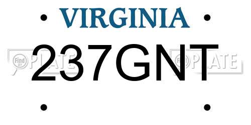 237GNT Virginia License Plate