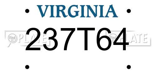 237T64 Virginia License Plate