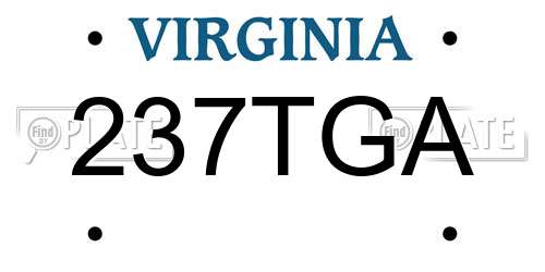 237TGA Virginia License Plate