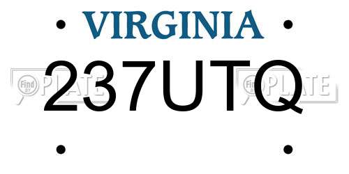 237UTQ Virginia License Plate