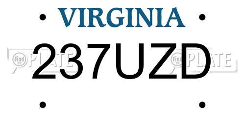 237UZD Virginia License Plate