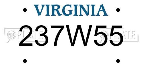 237W55 Virginia License Plate