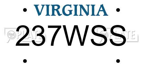 237WSS Virginia License Plate