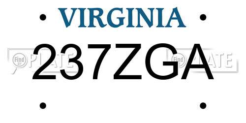 237ZGA Virginia License Plate