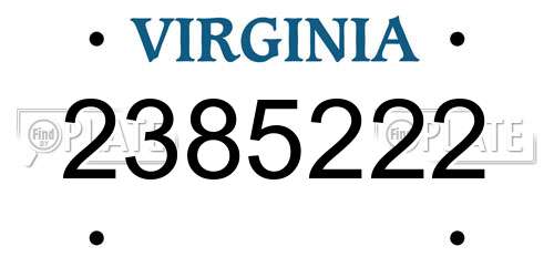 2385222 Virginia License Plate