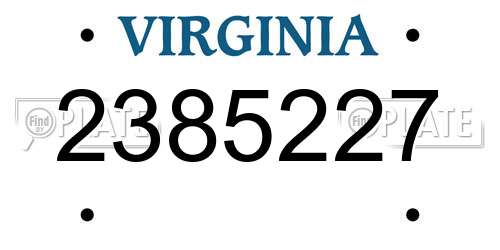 2385227 Virginia License Plate