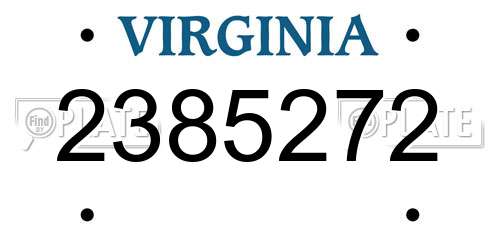 2385272 Virginia License Plate