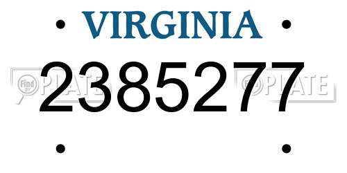 2385277 Virginia License Plate