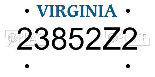 23852Z2 Virginia License Plate