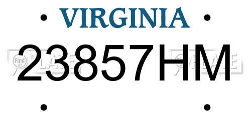 23857HM Virginia License Plate