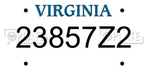 23857Z2 Virginia License Plate