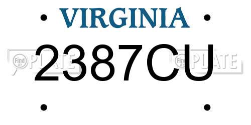 2387CU Virginia License Plate