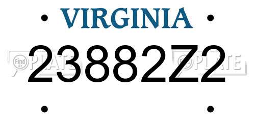 23882Z2 Virginia License Plate