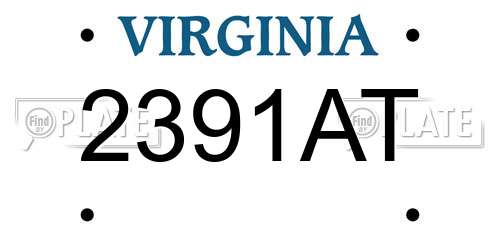 2391AT Virginia License Plate