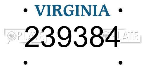 239384 Virginia License Plate