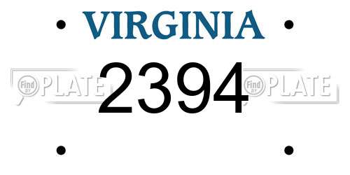 2394 Virginia License Plate