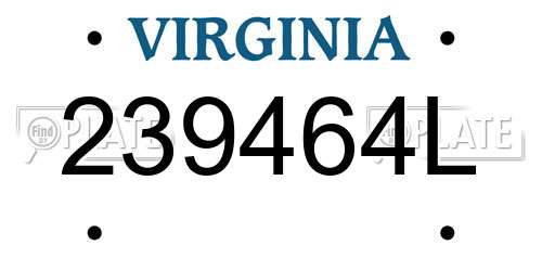 239464L Virginia License Plate