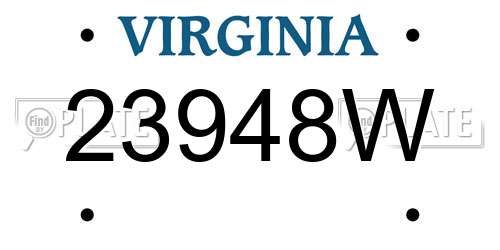 23948W Virginia License Plate