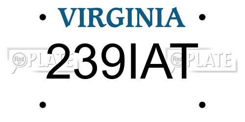 239IAT Virginia License Plate