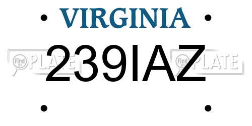 239IAZ Virginia License Plate
