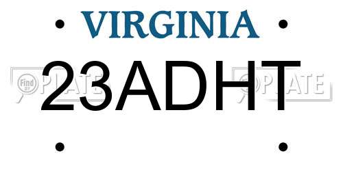 23ADHT Virginia License Plate