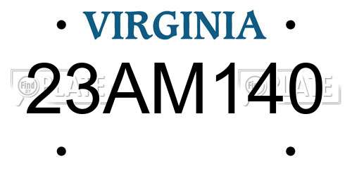 23AM140 Virginia License Plate
