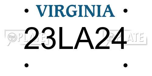 23LA24 Virginia License Plate