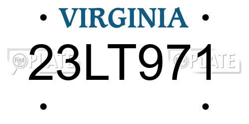 23LT971 Virginia License Plate