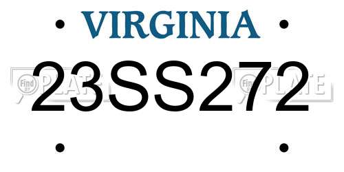 23SS272 Virginia License Plate