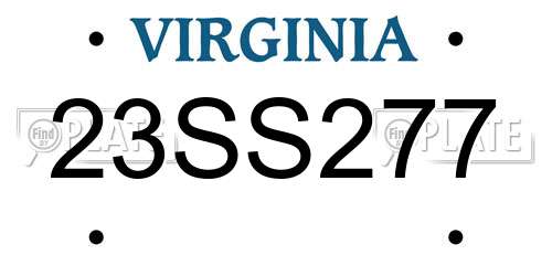 23SS277 Virginia License Plate