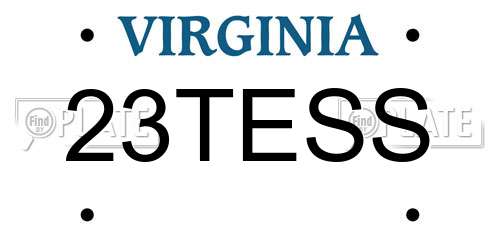 23TESS Virginia License Plate