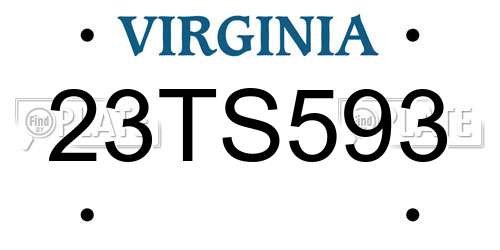 23TS593 Virginia License Plate
