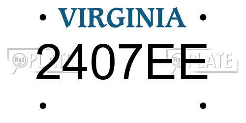 2407EE Virginia License Plate