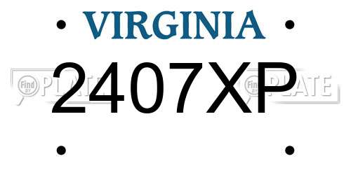 2407XP Virginia License Plate