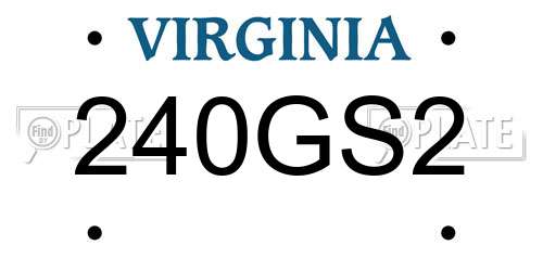 240GS2 Virginia License Plate