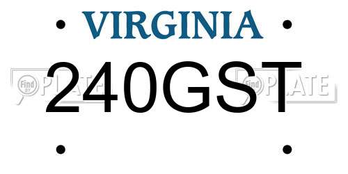 240GST Virginia License Plate