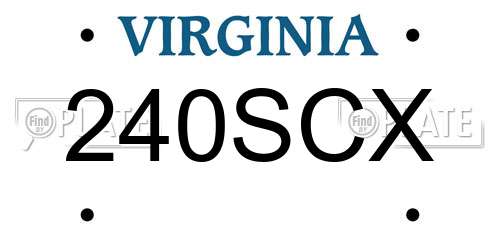 240SCX Virginia License Plate
