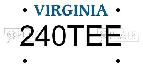 240TEE Virginia License Plate
