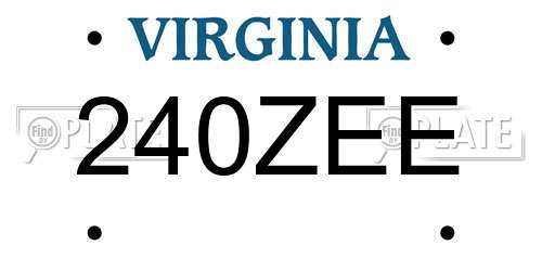 240ZEE Virginia License Plate