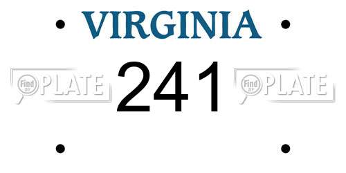 241 Virginia License Plate