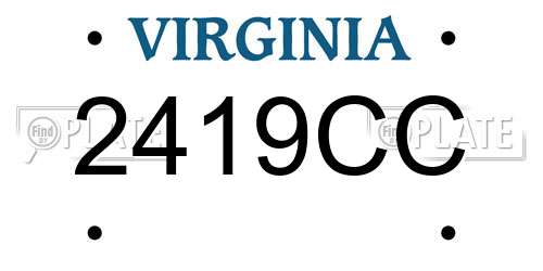 2419CC Virginia License Plate