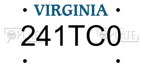 241TC0 Virginia License Plate