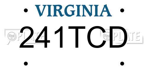 241TCD Virginia License Plate