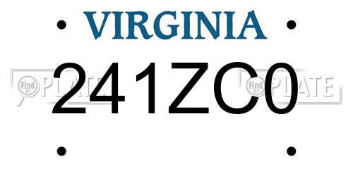 241ZC0 Virginia License Plate
