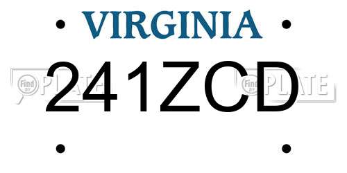 241ZCD Virginia License Plate