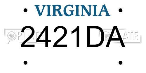 2421DA Virginia License Plate